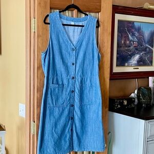 Old Navy Button-Front Blue Midi Dress